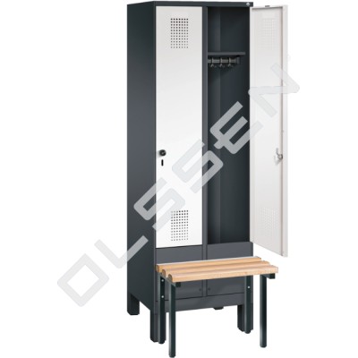 2-person clothing locker with pre-built bench (Evo)